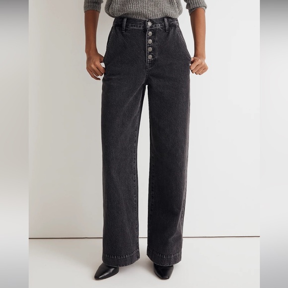 NWT Madewell Superwide-Leg Jeans - Size 25 - Black - Picture 2 of 11